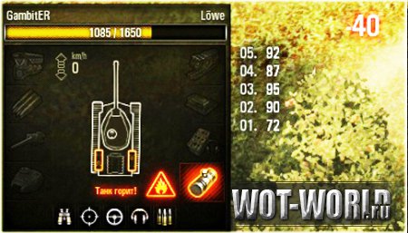 Новая панель состояния танка для World Of Tanks