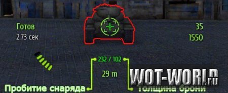 Прицел для World Of tanks 9.14 и 9.14 с индикатором брони Прицел для World Of tanks 9.14 и 9.14 с индикатором брони